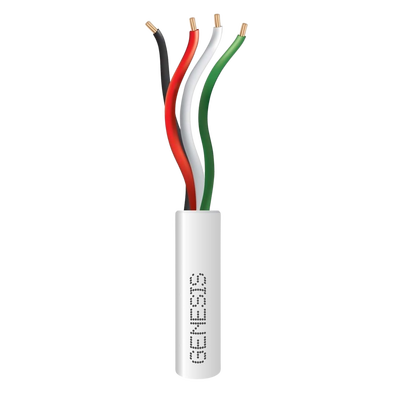 Bobina de 305 Metros (1000 Pies) / Cable de Cobre / 4 x 22 AWG / Riser / Color Blanco / Para Aplicaciones de Alarmas de Intrusión y Automatización