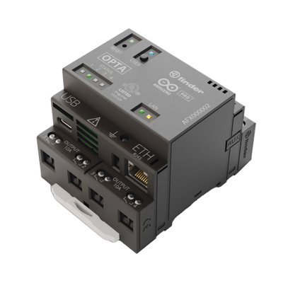 PLC Industrial Arduino Opta / Micro PLC IoT / Dual-core STM32H747XI / 8 Entradas Analógicas-Digitales / 4 Relés 10A / Ethernet / RS-485 / WiFi / Bluetooth / Programación IEC-61131-3 / IP20