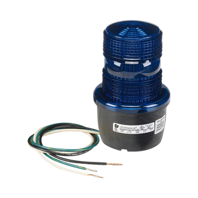 Luz de advertencia LED serie Streamline, 120 Vca, montaje tipo T, azul