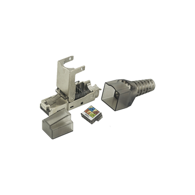 Plug RJ45 Blindado Categoría 6A - Sin Herramienta, para Terminación en Campo