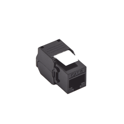 Módulo Jack Keystone Cat6A (Toolless), con Terminación en Ángulo 180 - Color Negro, Compatible con Faceplate y Patchpanel Linkedpro