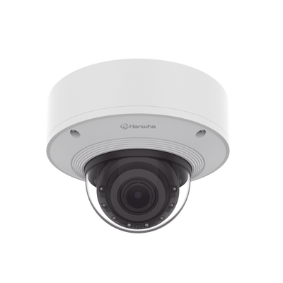 Cámara Domo 2MP Solid EDGE / Wisenet WAVE embebido / Antivandalica / Lente Motorizado de 4.38  A 9.33mm / P-Iris / WDR 120dB / 2TB SSD / IP66, IP67, IK10+, NEMA4X, IP6K9K