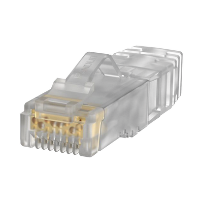 Plug RJ45 Cat6A, Para Cable UTP de Calibre 26 AWG, Chapado en Oro de 50 Micras, Paquete de 100 Piezas