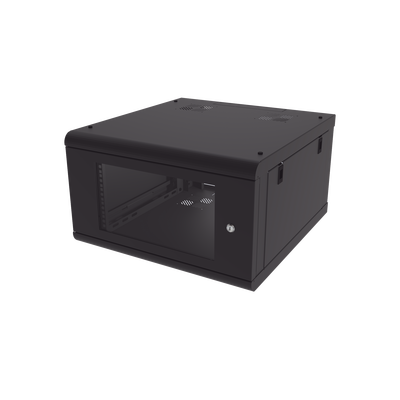 Gabinete de Pared con Puerta de Cristal Templado, 635 mm de Profundidad, 6U Rack de 19 in, Acero Reforzado