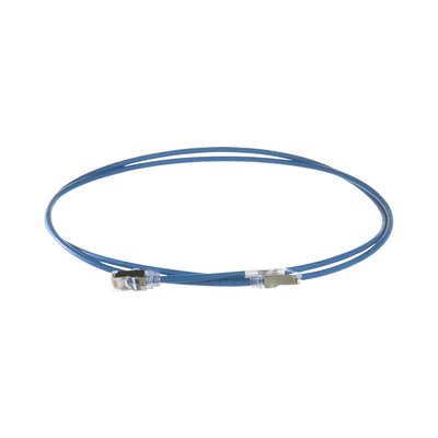 Patch Cord Cat6A, Diametro Reducido 28 AWG, Blindado S/FTP, CM/LS0H, 1 Metro (3.28 Pies), Color Azul