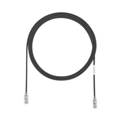 Cable de Parcheo TX6, UTP Cat6, Diámetro Reducido (28AWG), Color Negro, 3.05 Metros (10 Pies)