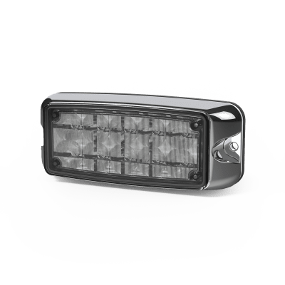 Luz de Advertencia de 5X2" 10 LED, Rojo/Azul, Bisel Cromado