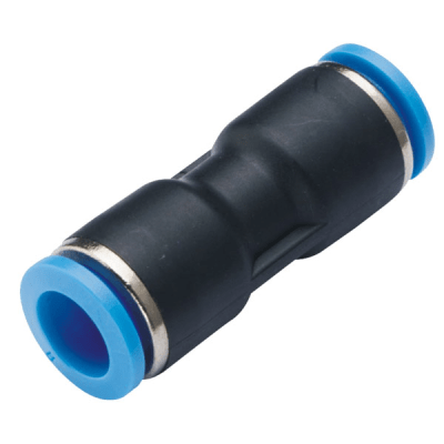 Conector Neumático a Presión / Unión Recta Diferentes Diámetros / De 8 mm a 6 mm Exterior / Material Nylon / Color Natural