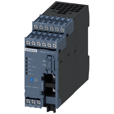 Sistema de Gestión de Motor SIMOCODE pro V PN / Ethernet PROFINET IO 100 Mbps / 4 Entradas 3 Salidas Configurables / OPC UA Server / Web Server / Redundancia S2 / Alimentación 110-240V AC/DC
