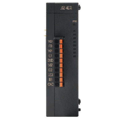 Módulo de Expansión PLC / 4 Salidas Analógicas 16 bits / Alta Precisión ±0.2% / 0-10V 0-20mA / Aislamiento Galvánico / Versión S Estabilidad Térmica / Riel DIN 25 mm (0.98 in)